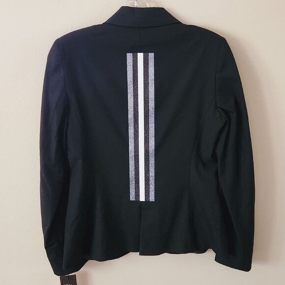 Hipchik Couture Black Mono Stripe Blazer Single Button Long Sleeve Jacket Size - Picture 3 of 5